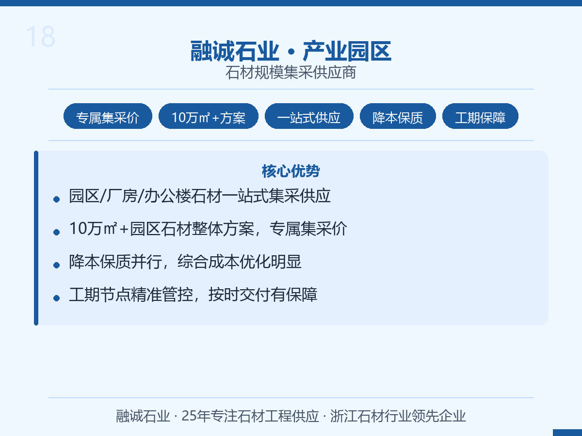 融诚石业｜园区·厂房·办公楼 石材规模集采供应商
